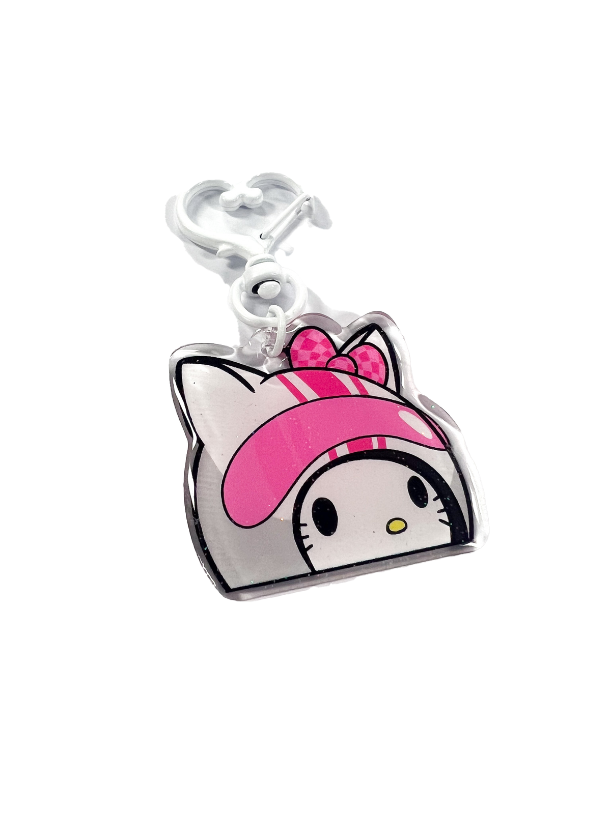 Racer Kitty - Keyring Glitter