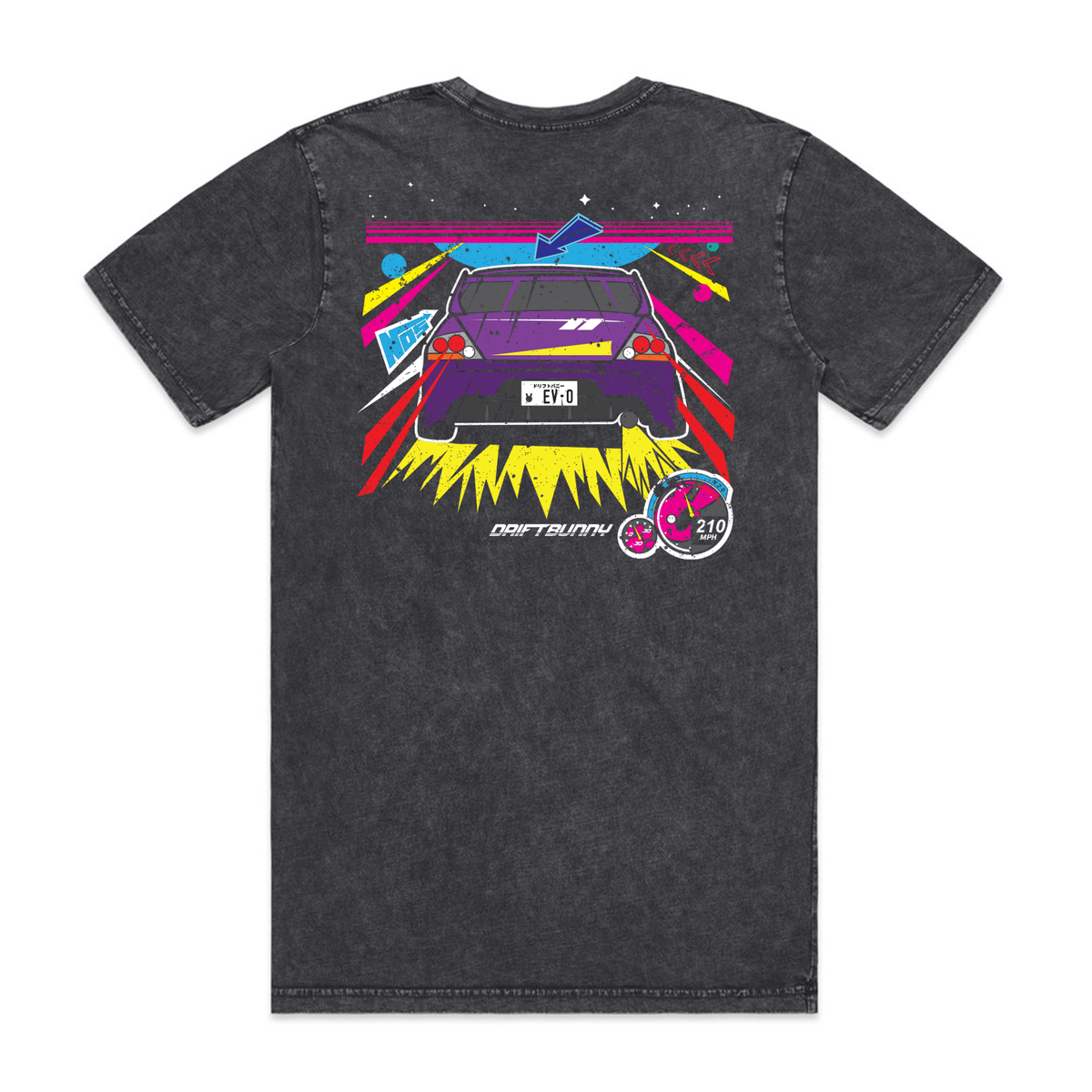 Gaming Nostalgia -Purple Evo rear Stonewash Tee