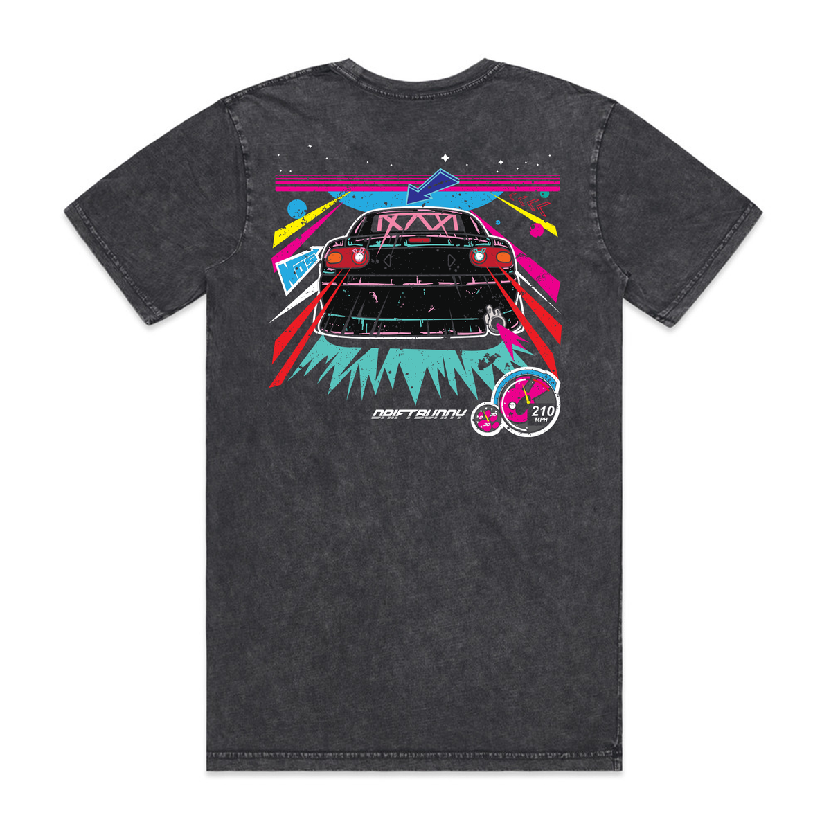 Gaming Nostalgia -Drift Miata rear Stonewash Tee