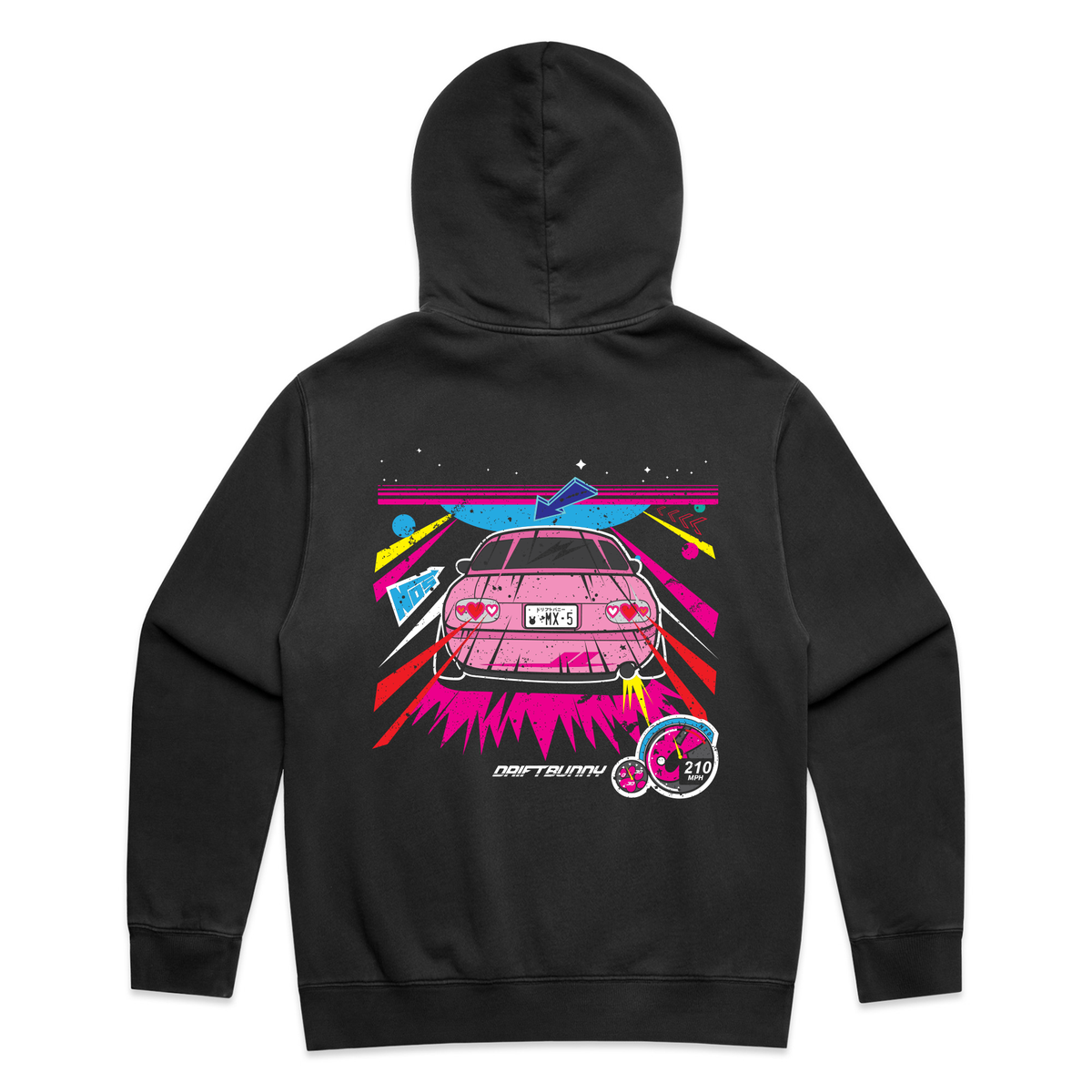 Gaming Nostalgia Hoodie Faded black - Pink Miata