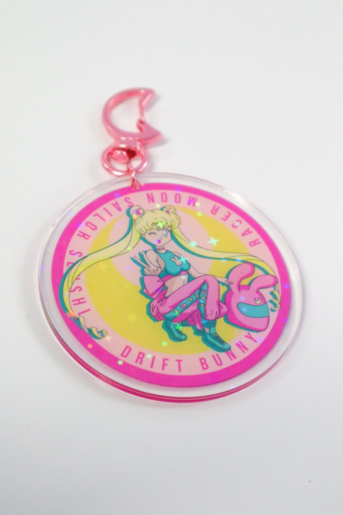 Racer Moon Pastel Keyring  Drift bunny decals